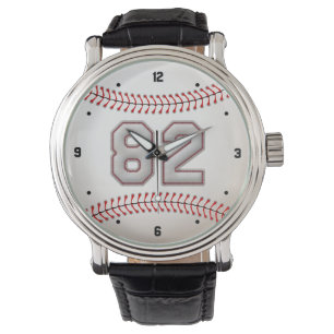 Cool Baseball Player Number 82 - Stitches Kijk Horloge