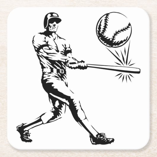 Cool Baseball Player Onderzetter Set (Voorkant)