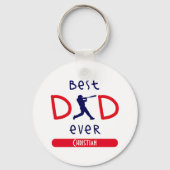 Cool Baseball Silhouette Beste vader ooit Vaderdag Sleutelhanger (Voorkant)