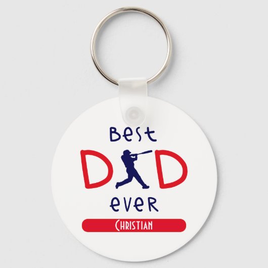 Cool Baseball Silhouette Beste vader ooit Vaderdag Sleutelhanger (Voorkant)