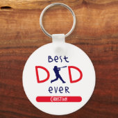 Cool Baseball Silhouette Beste vader ooit Vaderdag Sleutelhanger (Voorkant)