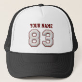 Cool Baseball Stitches - Custom Naam en Nummer 83 Trucker Pet (Voorkant)
