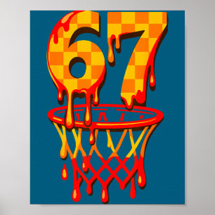 Cool Basketbal 67 Zes Zeven Illustratie Poster