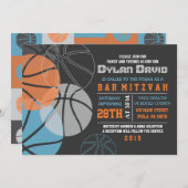 COOL BASKETBAL Bar Bat Mitswa Uitnodiging Uitnodig (Voorkant / Achterkant)