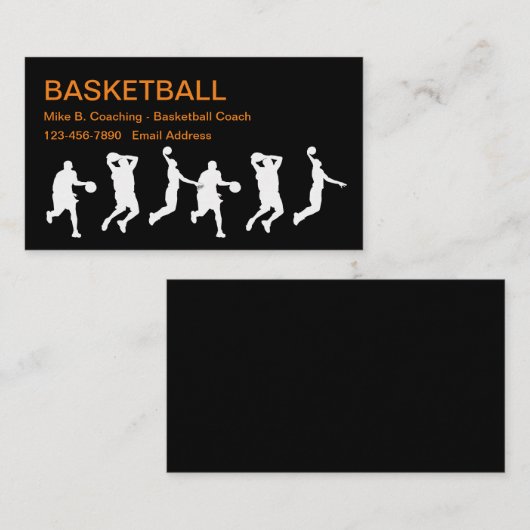 Cool Basketbal Coach Visitekaartjes (Voorkant / Achterkant)