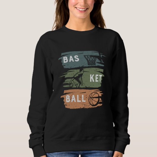 Cool Basketbal Design met 3 kleuren Trui (Voorkant)