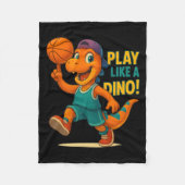 Cool Basketbal Dinosaurus Speler Funny Sports Dino Fleece Deken (Voorkant)
