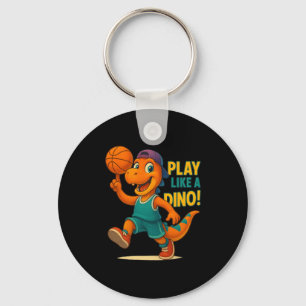Cool Basketbal Dinosaurus Speler Funny Sports Dino Sleutelhanger