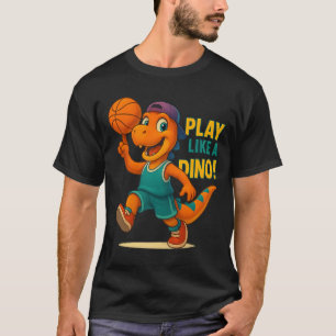 Cool Basketbal Dinosaurus Speler Funny Sports Dino T-shirt