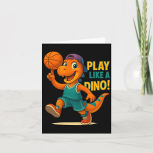 Cool Basketbal Dinosaurus Speler Grappige Sport Di Kaart