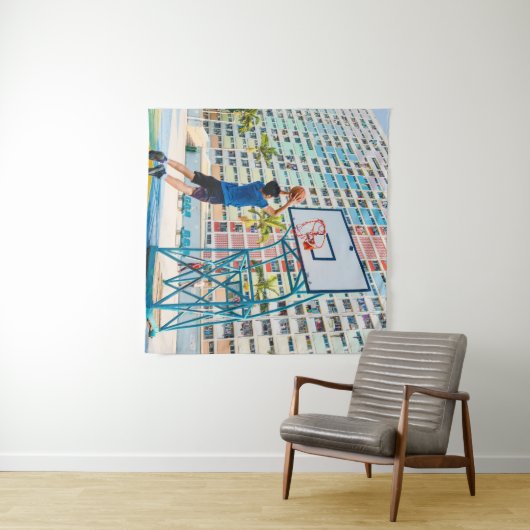 Cool Basketbal Geschenk Wandkleed (In Situ (horizontaal))