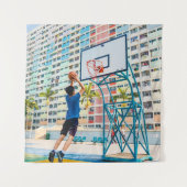 Cool Basketbal Geschenk Wandkleed (Voorkant)