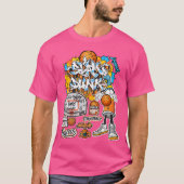 Cool Basketbal Graffiti Stijl Illustratie Graphi T-shirt (Voorkant)