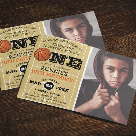 Cool Basketbal Kinderen Foto Verjaardag Kaart