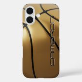 Cool Basketbal Naam Goud & Zwart Case-Mate iPhone Case (Achterkant)
