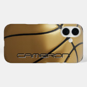 Cool Basketbal Naam Goud & Zwart Case-Mate iPhone Case (Achterkant (horizontaal))