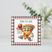 Cool Basketbal pizza party Kaart (Staand voorkant)