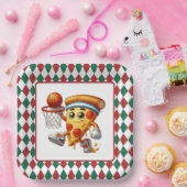 Cool Basketbal pizza party Papieren Bordje (Feest)