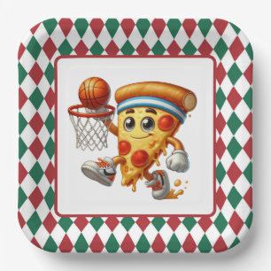 Cool Basketbal pizza party Papieren Bordje