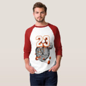 Cool Basketbal Sneaker 23 Sportief Raglan T-shirt (Voorkant volledig)