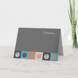 COOL BASKETBALL Bar Bat Mitzvah Hartelijk dank Bedankkaart