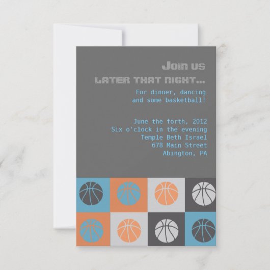 COOL BASKETBALL Bar Bat Mitzvah Party Card Kaart (Voorkant)