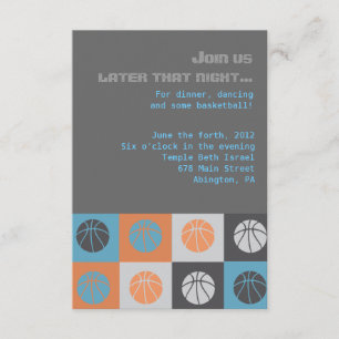 COOL BASKETBALL Bar Bat Mitzvah Party Card Kaart