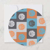 COOL BASKETBALL Bar Bat Mitzvah Round Invision Kaart (Achterkant)