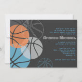 COOL BASKETBALL Bar Bat Mitzvah Uitnodiging (Voorkant)