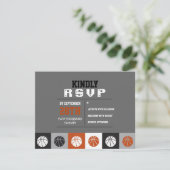 COOL BASKETBALL Bar Mitzvah Reply RSVP Card Kaartje (Staand voorkant)
