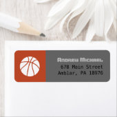 COOL BASKETBALL Bar Mitzvah retouradres label (Insitu)