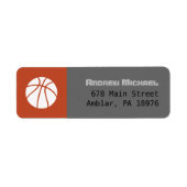 COOL BASKETBALL Bar Mitzvah retouradres label (Voorkant)