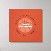 COOL BASKETBALL Bar Mitzvah Sign In Memory Board Canvas Afdruk (Voorkant)