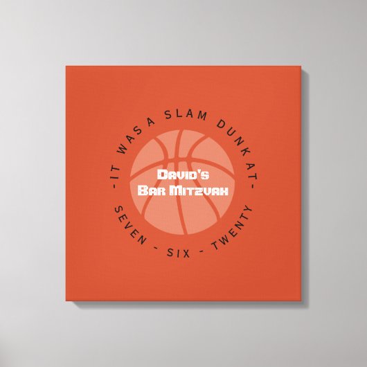 COOL BASKETBALL Bar Mitzvah Sign In Memory Board Canvas Afdruk (Voorkant)