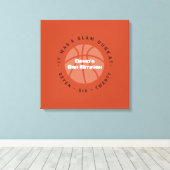 COOL BASKETBALL Bar Mitzvah Sign In Memory Board Canvas Afdruk (Insitu (Houten vloer))