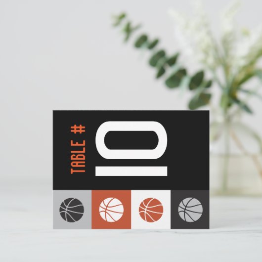 COOL BASKETBALL Bar Mitzvah Table Separcard Briefkaart (Staand voorkant)