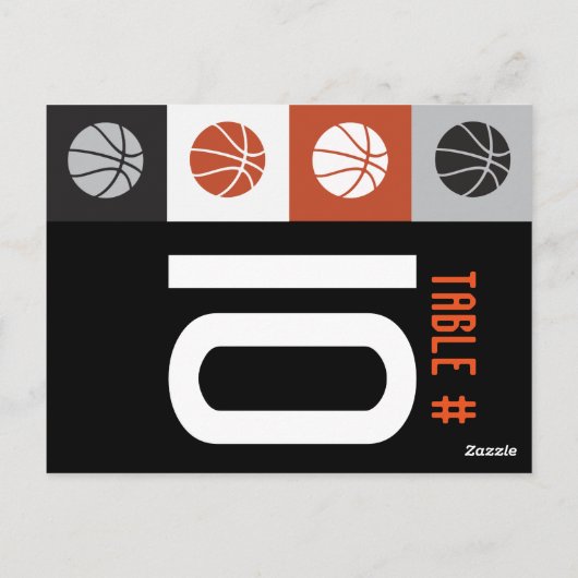 COOL BASKETBALL Bar Mitzvah Table Separcard Briefkaart (Achterkant)