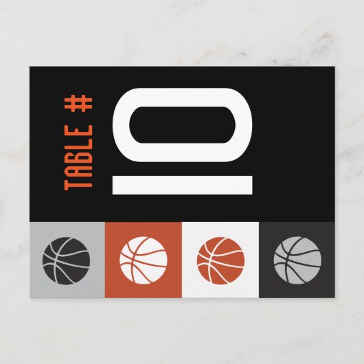 COOL BASKETBALL Bar Mitzvah Table Separcard Briefkaart (Voorkant)