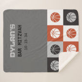 COOL BASKETBALL Bar Mitzvah Take Home Gift Sherpa Deken (Voorkant (horizontaal))