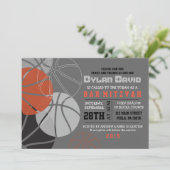 COOL BASKETBALL Bar Mitzvah Uitnodiging (Staand voorkant)