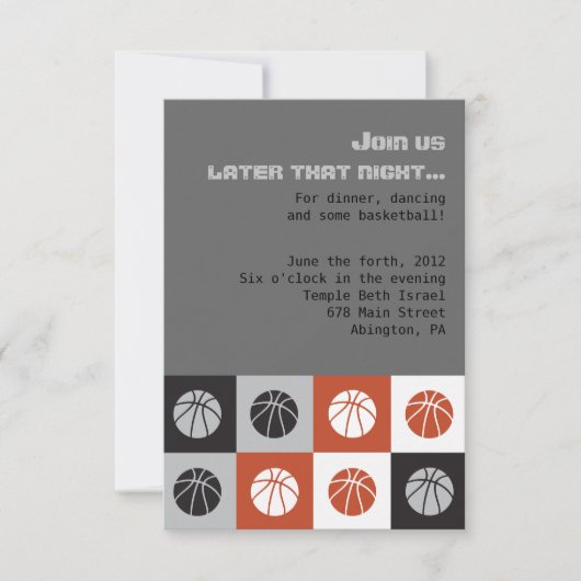 COOL BASKETBALL Bar Mitzvah Uitnodiging (Voorkant)