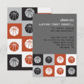 COOL BASKETBALL Bar Mitzvah Uitnodiging (Voorkant / Achterkant)