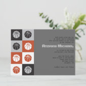 COOL BASKETBALL Bar Mitzvah uitnodiging (Staand voorkant)