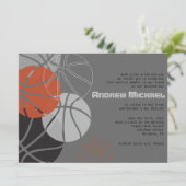 COOL BASKETBALL Bar Mitzvah uitnodiging (Staand voorkant)