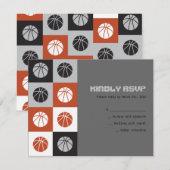 COOL BASKETBALL Bar Mitzvah Uitnodiging (Voorkant / Achterkant)