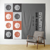 COOL BASKETBALL Bar Mitzvah uitnodiging Wandkleed (In Situ (horizontaal))