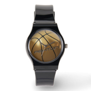Cool Basketball Horloge Goud & Zwart Naam