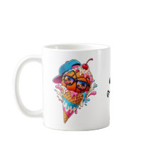 Cool Basketball Ice Cream Cone with Sunglasses Cap