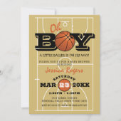 Cool Basketball "Oh Boy"-Baby shower Kaart (Voorkant)