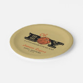 Cool Basketball "Oh Boy"-Baby shower Papieren Bordje (Gekanteld)